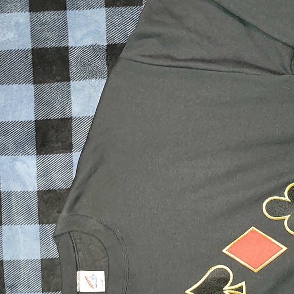 Vintage. Made in USA. Jerzees by Russell.  Playing Card Suits. Crew neck. 3X - Picture 6 of 14